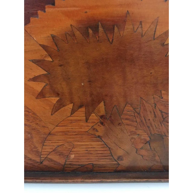 Emile Gale' French Cross De Lorraine Art Nouveau Marquetry Wood Tray For Sale - Image 4 of 10