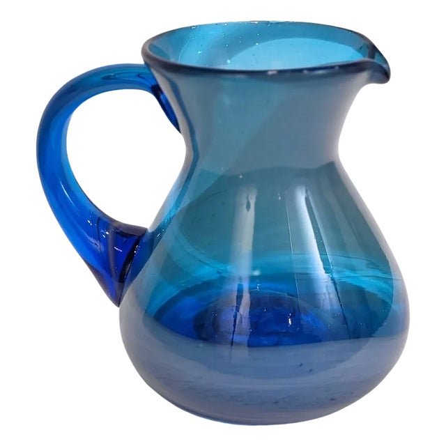 Blue Blown Glass Jug, Italy, 1950s For Sale