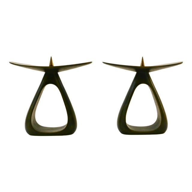 Bronze Candleholders by Carl Auböck, 1960s, Set of 2 For Sale