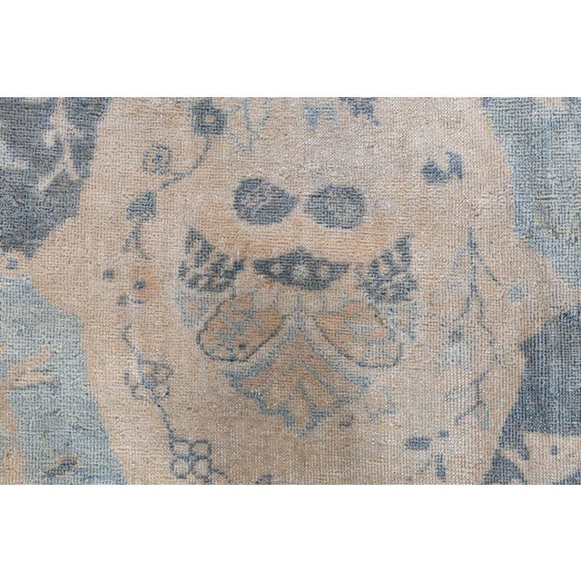 Beige Antique North Indian Botanical Wool Rug For Sale - Image 8 of 10