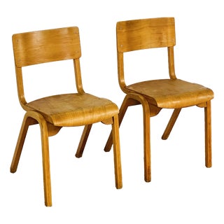 Vintage Bentwood School Chairs, 1950s, Set of 2 For Sale