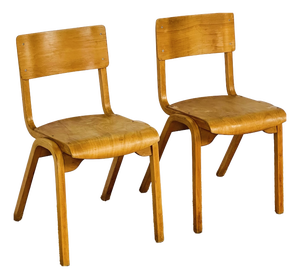 Vintage Bentwood School Chairs, 1950s, Set of 2