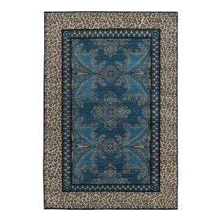 Rug & Kilim’s Modern Rug in Electric Blue and Beige For Sale