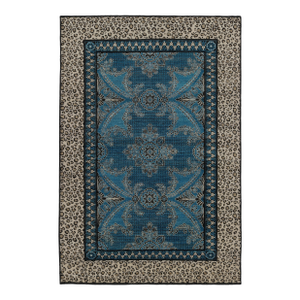Rug & Kilim’s Modern Rug in Electric Blue and Beige