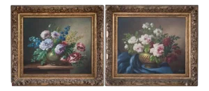 19th Century French Still Life Oil Paintings Signed Boucher, Framed - a Pair