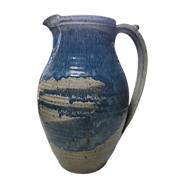 Farmhouse Vintage Jim Gasser Studio Pottery Large Pitcher For Sale - Image 3 of 7