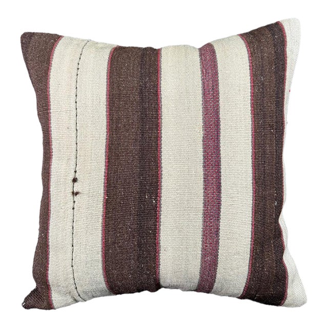 Turkish Hemp Pillow Cushion Natural Beige Brown Pillow Cushion Cover 24"x24" For Sale