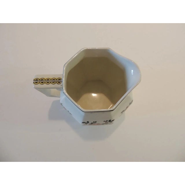 American Petite Pink & Green Vintage Floral Ceramic Milk Jug For Sale - Image 3 of 5