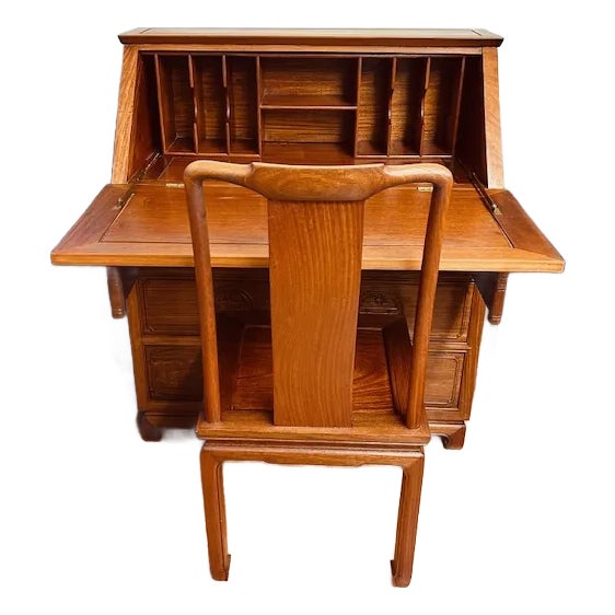 1960s George Zee Hong Kong Hand Carved Solid Rosewood Mid 20th