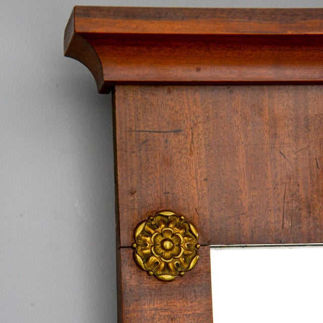 Late 19th Century 19th Century Empire Style Ormolu and Mahogany Framed Wall Mirror For Sale - Image 5 of 10