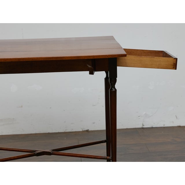 19th Century English Mahogany Drop-Leaf Table with Slender Tapering Legs For Sale - Image 12 of 12