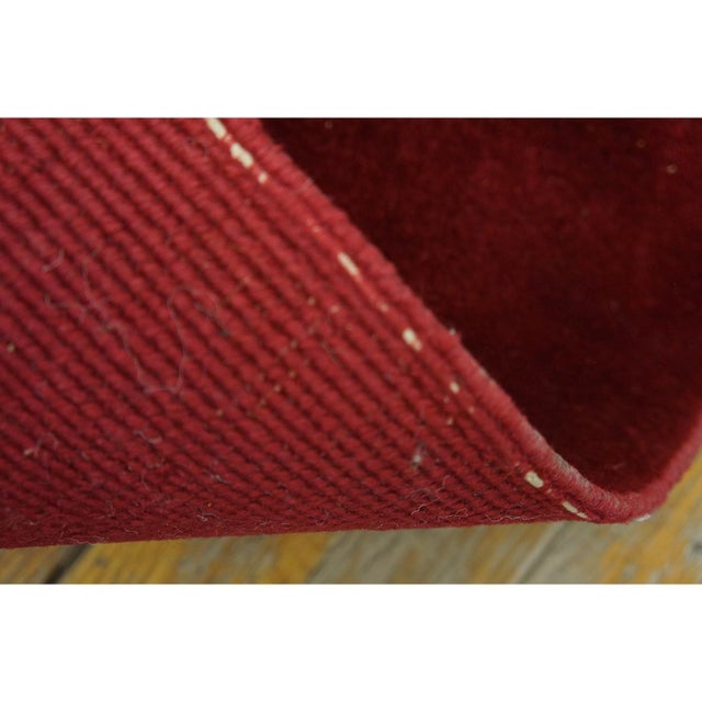 Ruby Red 1930s Ruby Red Modern Floral Antique Chinese Art Deco Carpet 8'10" X 11'8" Rug For Sale - Image 8 of 9