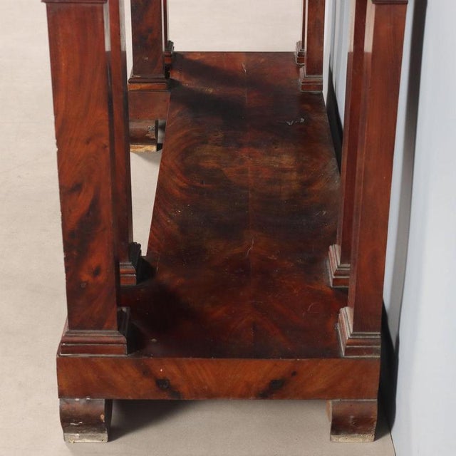 Empire Console Table in White Marble and Mahogany For Sale - Image 9 of 12