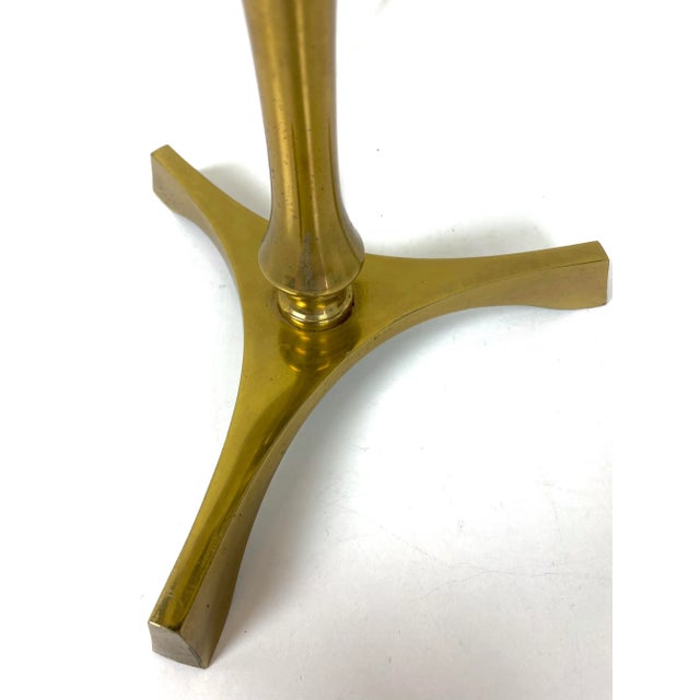 Cream French Brass Tripod Table Lamp, 1950s For Sale - Image 8 of 11