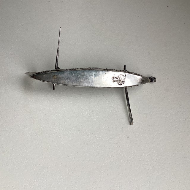 Late 19th Century Antique Silver Venetian Miniature Gondola Figurine For Sale - Image 5 of 6