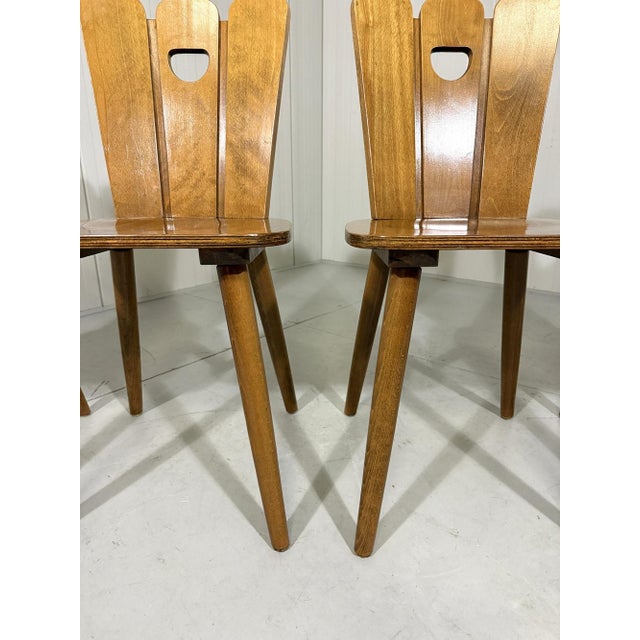 Brutalist Farmhouse Dining Chairs, 1950s, Set of 4 For Sale - Image 10 of 13