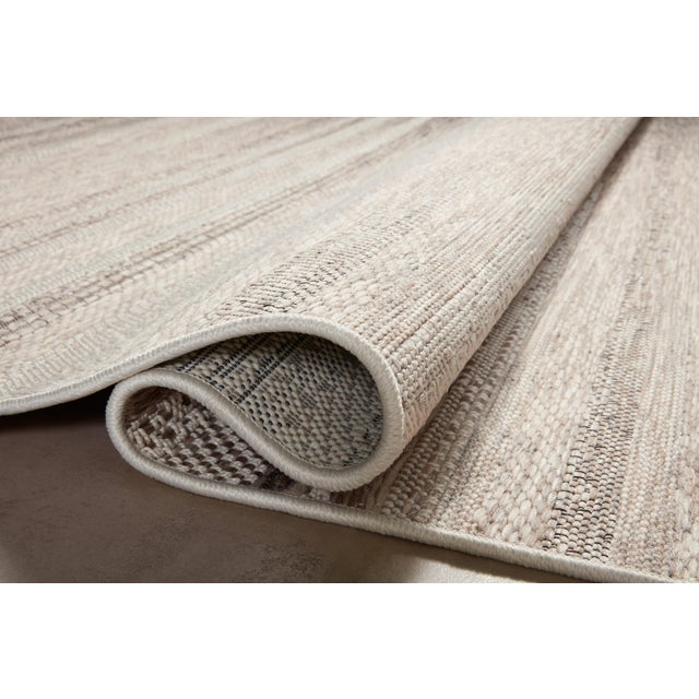 Contemporary Amber Lewis x Loloi Malibu Ivory / Dove 18" x 18" Sample Rug For Sale - Image 3 of 6