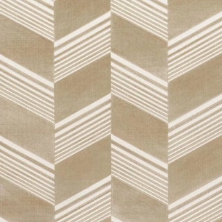 Schumacher x Victor Glemaud Jessie Cut Velvet Fabric In Sand For Sale