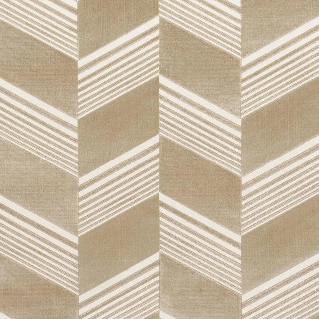 Schumacher x Victor Glemaud Jessie Cut Velvet Fabric In Sand For Sale