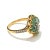 English Bochic “Orient” Diamond & Emerald Vintage Cluster Ring Set in 18k & Silver Size 9.5 For Sale - Image 3 of 4