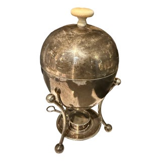 Silver-Plated Metal Soft-Boiled Egg Warmer, 1890s For Sale