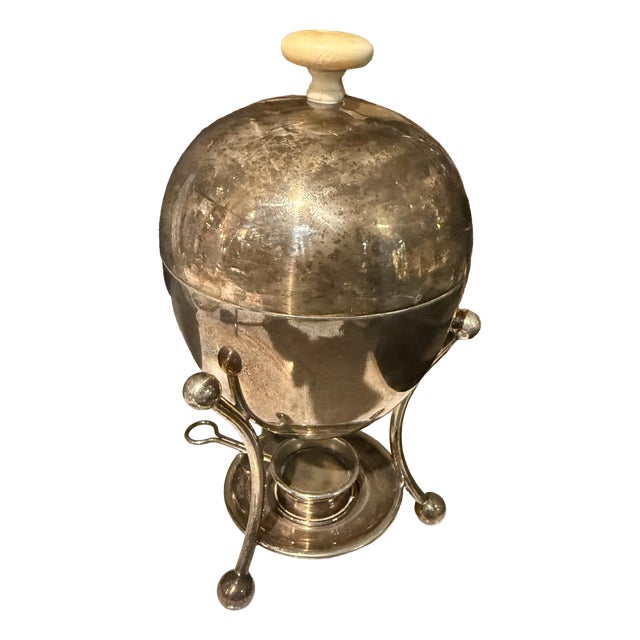 Silver-Plated Metal Soft-Boiled Egg Warmer, 1890s For Sale