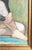 Blue Early Oil Painting - Portrait of a Sitting Woman For Sale - Image 8 of 9