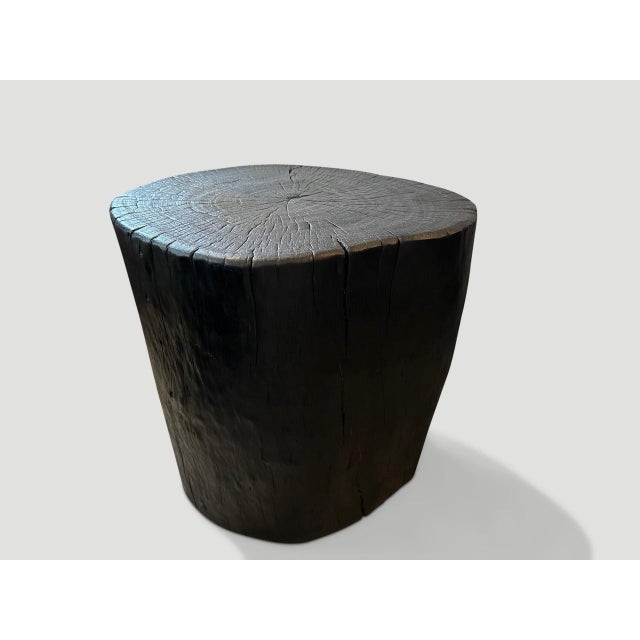 Contemporary Andrianna Shamaris Amorphous Charred Lychee Wood Side Table For Sale - Image 3 of 5