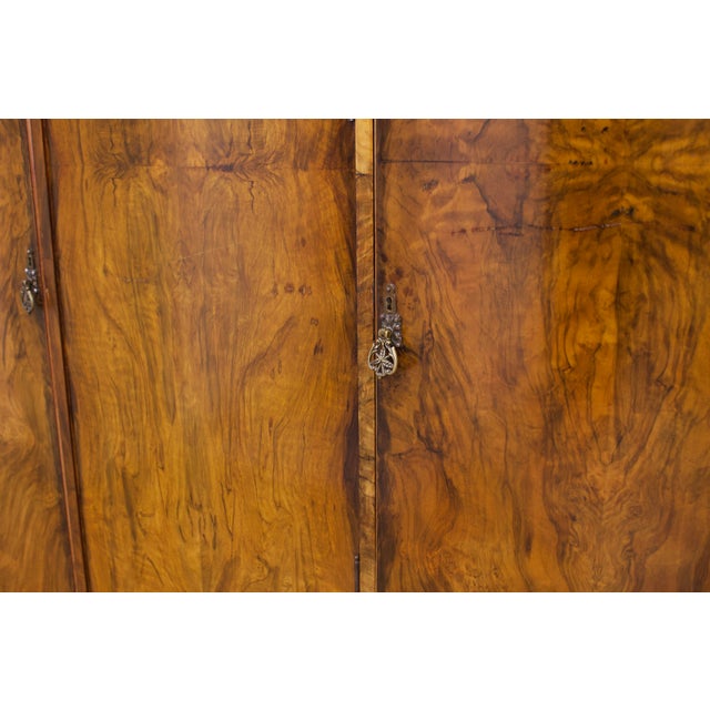 Wood Vintage Art Deco Burr Walnut Wardrobe, 1930s For Sale - Image 7 of 13