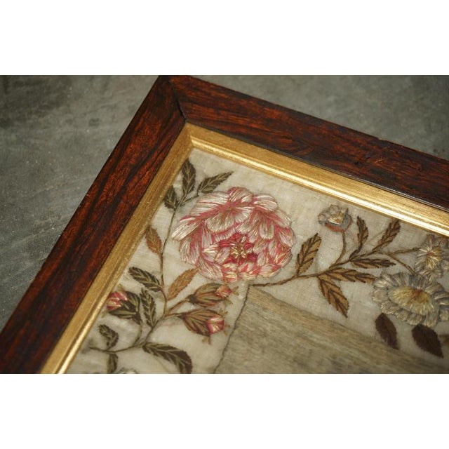 Antique William IV Needlework Stumpwork Sampler with Hardwood Frame, 1834 For Sale - Image 15 of 18