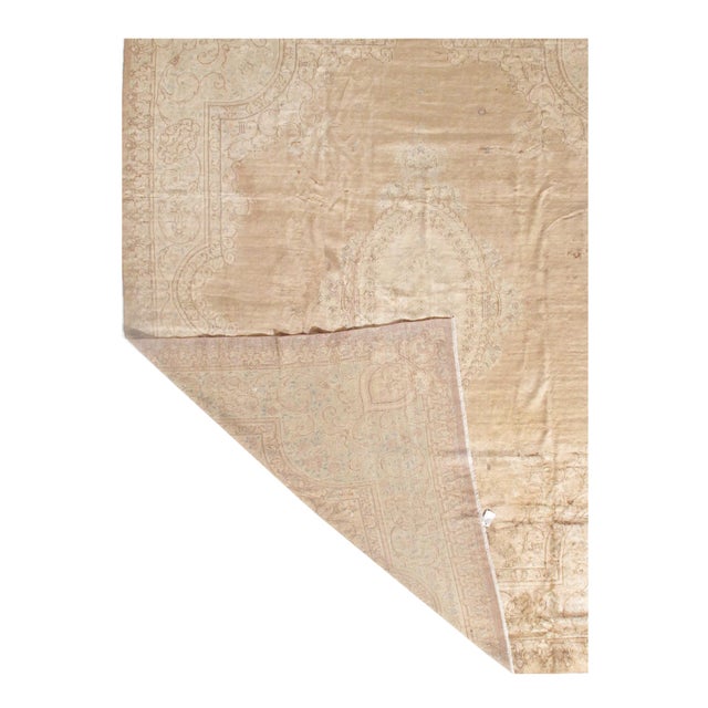 Traditional Pasargad DC L Brown Handmade Antique Kerman Rug For Sale - Image 3 of 3