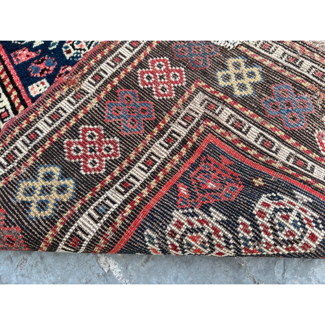Ink Blue Antique Hand Knotted Shirvan Tribal Rug For Sale - Image 8 of 8