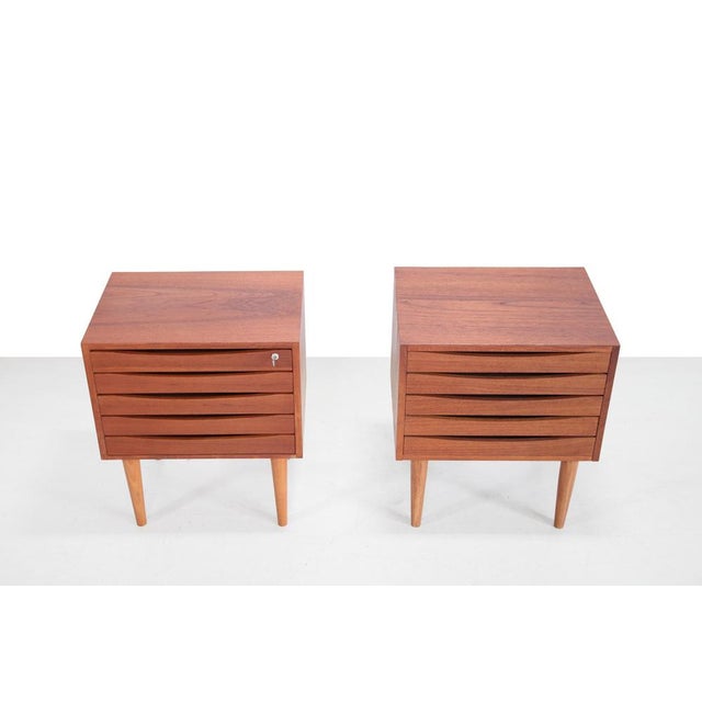 Mid-Century Modern Danish Teak Chests of Drawers, Set of 2 For Sale - Image 3 of 7