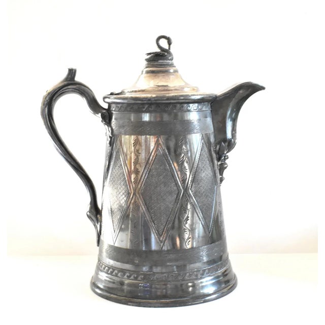 Antique C.1860-1870 Reed & Barton Stimpson Silver Plate Water Pitcher For Sale In San Francisco - Image 6 of 13