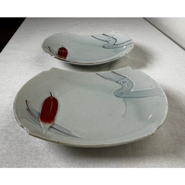A Pair of Mid Century Celadon Asian Decorative Porcelain Bowls For Sale - Image 9 of 10