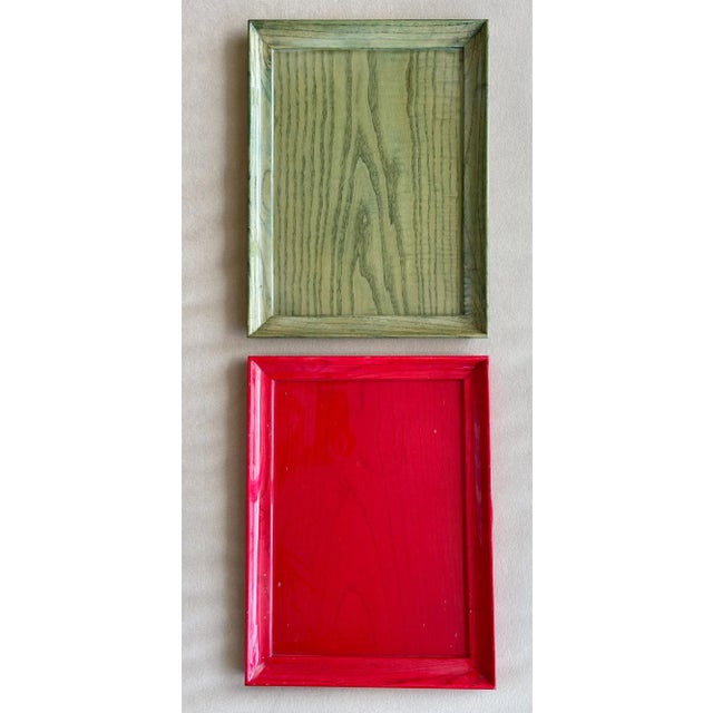 Mid-Century Modern Vintage Green Maple Tray With Lacquer Finish For Sale - Image 3 of 5