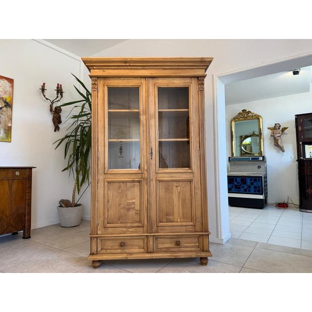 Rustic Farmhouse Display Cabinet For Sale - Image 4 of 9