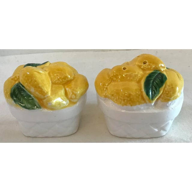 Figurative Vintage Basket of Lemons Salt and Pepper Shakers For Sale - Image 3 of 7
