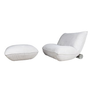 Valentina Chair with Ottoman by Carla Venosta for Cinova, Set of 2 For Sale
