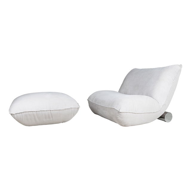 Valentina Chair with Ottoman by Carla Venosta for Cinova, Set of 2 For Sale