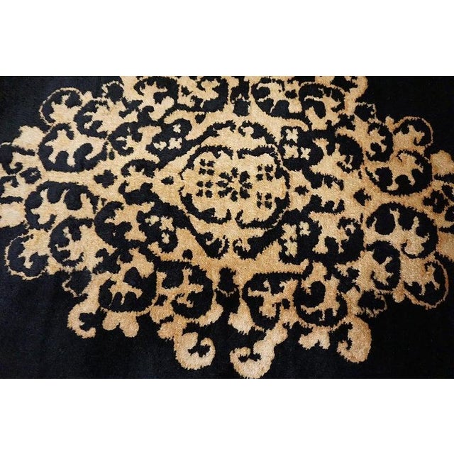 1920s Pair of Black Antique Artistic Chinese Art Deco Small Scatter Size Rugs For Sale - Image 10 of 11