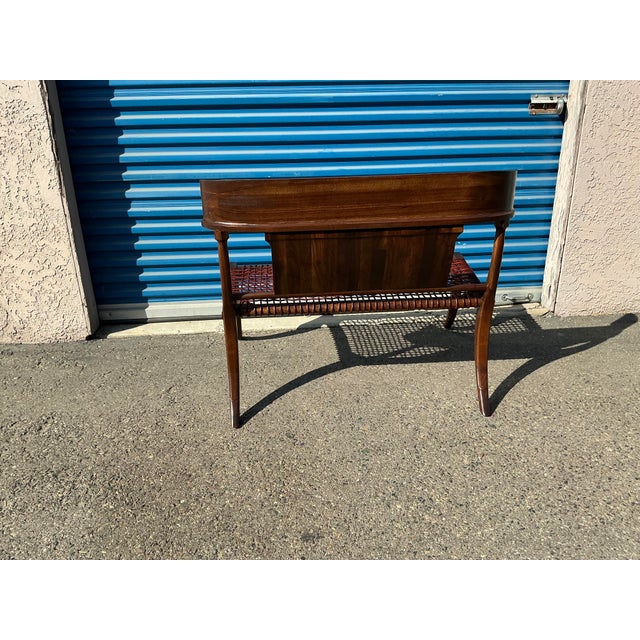 Modern Walnut Klismos Style Settee For Sale - Image 10 of 11