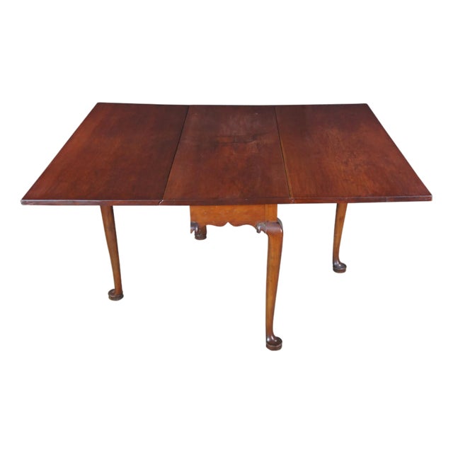 Antique 18th C. George III Solid Cherry Drop Leaf Dining Breakfast Table Console For Sale