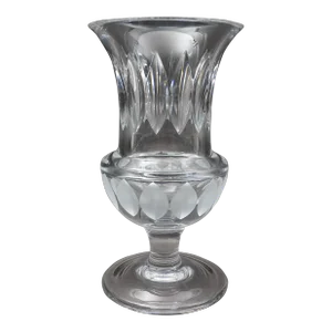 Mid 20th Century Cartier Crystal France Vintage La Maison Du Shogun Cut Glass Vase