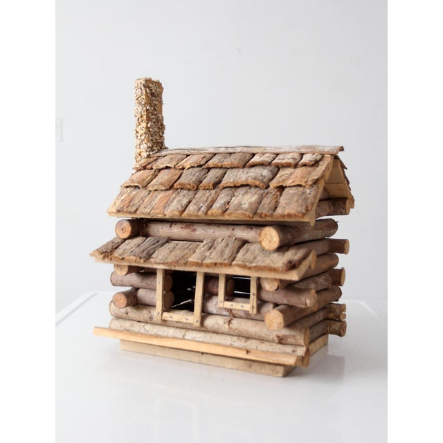 Vintage Wood Folk Art Log Cabin Sculpture For Sale - Image 11 of 11