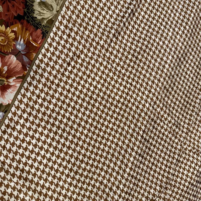 1980s 1980s Classic Floral & Houndstooth Design Silk Italian Square Scarf by Valentino For Sale - Image 5 of 14