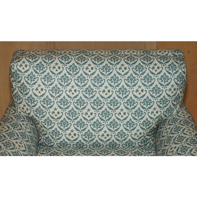 Gold Easy Armchair in Ticking Fabric For Sale - Image 8 of 18