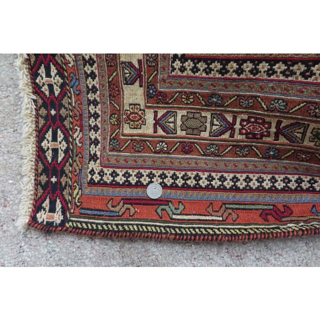 Gorgeous & Intricate Soumak Wall Hanging With Metal Hanging Rod For Sale - Image 4 of 8