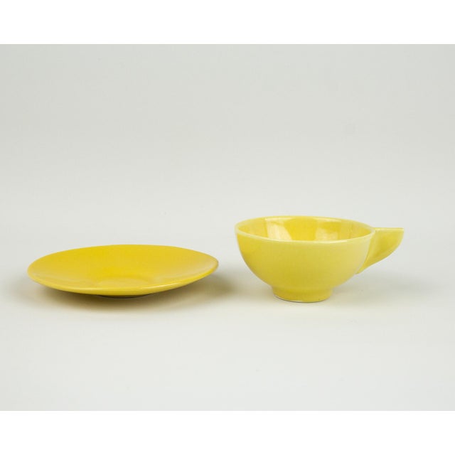 MidCentury Yellow Coffee Cups With Saucer Set of 3 Chairish