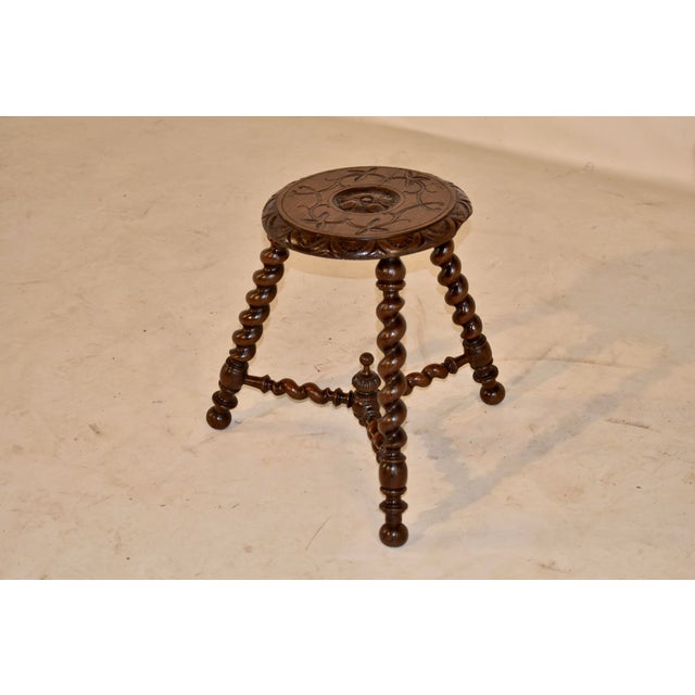 19th Century Late 19th Century French Oak Tripod Stool For Sale - Image 5 of 10